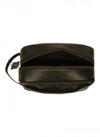 Leather Toiletry Bag Black