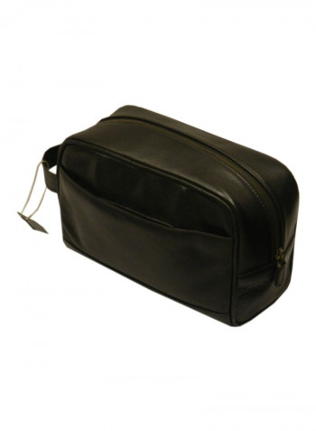 Leather Toiletry Bag Black