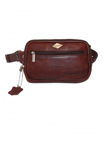 Zipper Closure Waistpack Brown