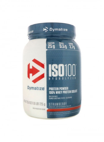 ISO100 Hydrolyzed Whey Protein Isolate Powder Dietary Supplement - Strawberry