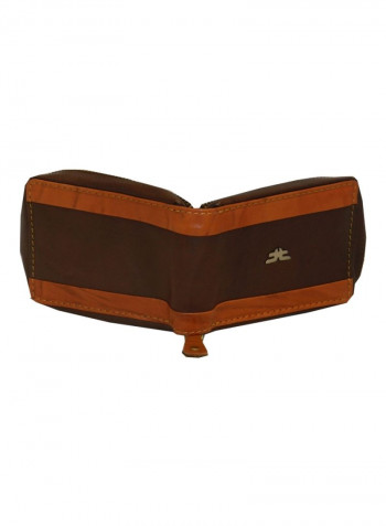 Genuine Designer  Wallet With All Leather Zipper For More Secure Brown