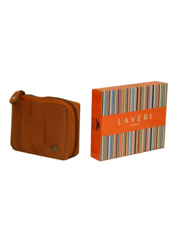 Genuine Designer Wallet With All Leather Zipper For More Secure Rust