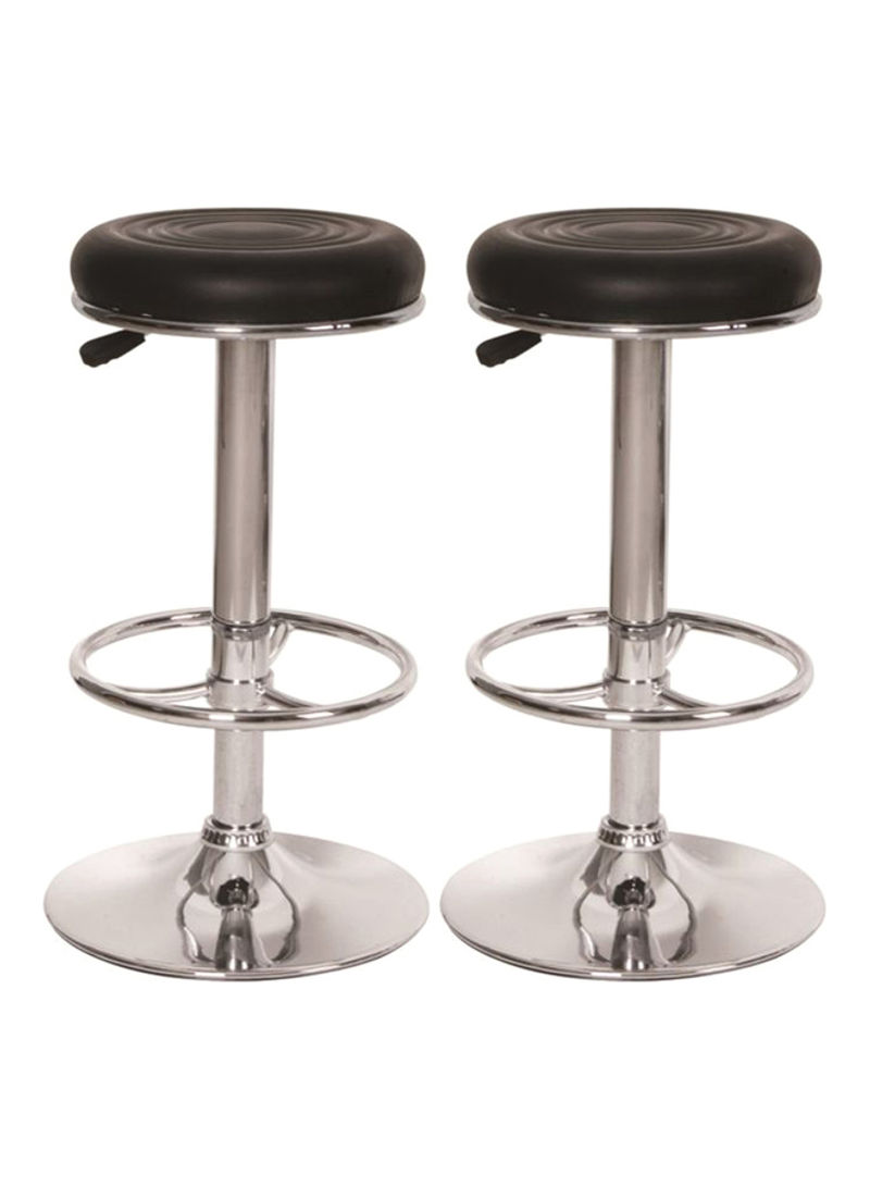 2-Piece Height Adjustable Chair Set Black/Silver