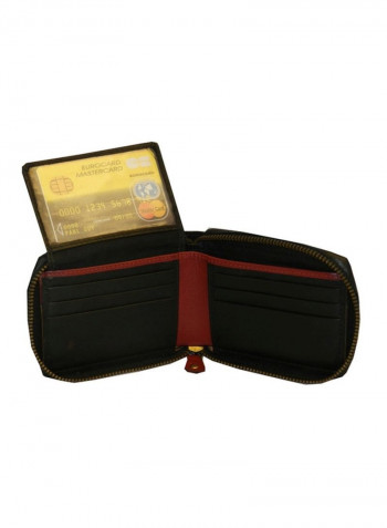 Genuine Designer Wallet With All Leather Zipper For More Secure Black