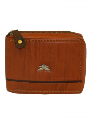 Genuine Designer Wallet With All Leather Zipper For More Secure Rust