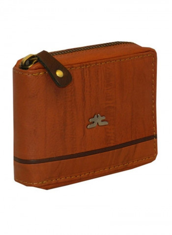 Genuine Designer Wallet With All Leather Zipper For More Secure Rust