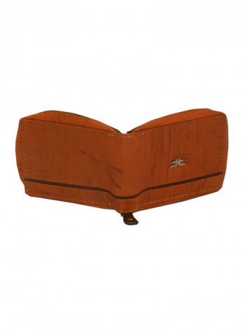 Genuine Designer Wallet With All Leather Zipper For More Secure Rust