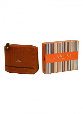 Genuine Designer Wallet With All Leather Zipper For More Secure Rust
