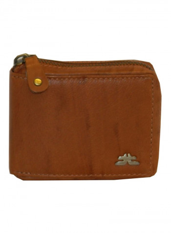 Genuine Designer Wallet With All Leather Zipper For More Secure Rust