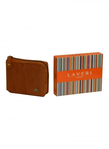 Genuine Designer Wallet With All Leather Zipper For More Secure Rust