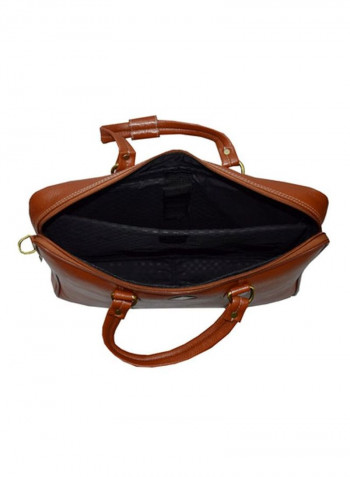 Leather Bag Fits 17.5 Inches Laptop Tan