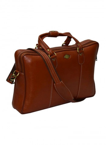Leather Bag Fits 17.5 Inches Laptop Tan