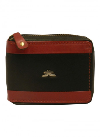 Genuine Designer Wallet With All Leather Zipper For More Secure Black