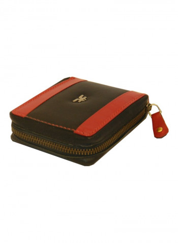 Genuine Designer Wallet With All Leather Zipper For More Secure Black
