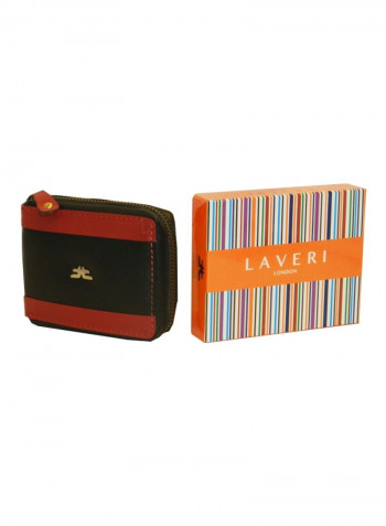 Genuine Designer Wallet With All Leather Zipper For More Secure Black