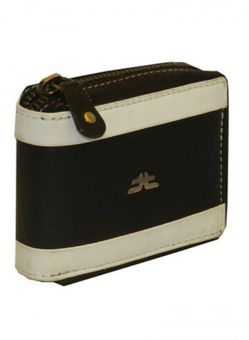 Genuine Designer Wallet With All Leather Zipper For More Secure Black