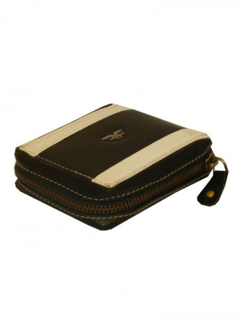 Genuine Designer Wallet With All Leather Zipper For More Secure Black
