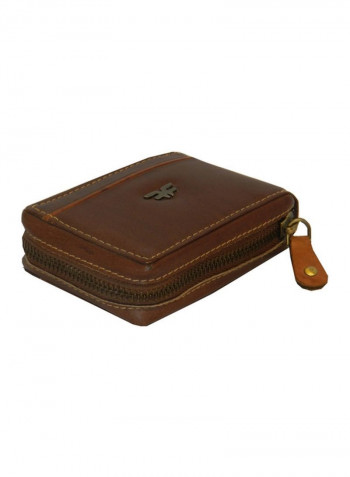 Genuine Designer Wallet With All Leather Zipper For More Secure Brown