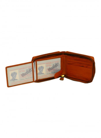 Genuine Designer Wallet With All Leather Zipper For More Secure Rust