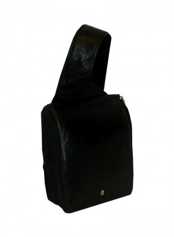 Leather Travel Crossbody Bag Black