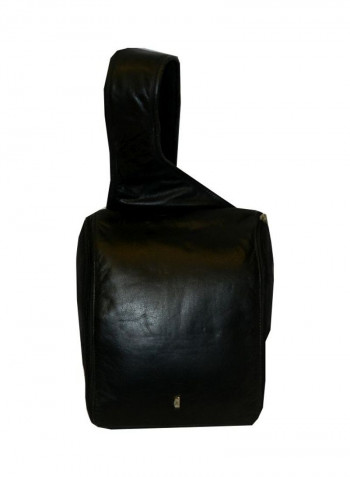 Leather Travel Crossbody Bag Black