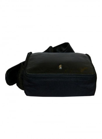 Leather Travel Crossbody Bag Black