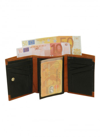 Designer Trifold Wallet Black/Brown