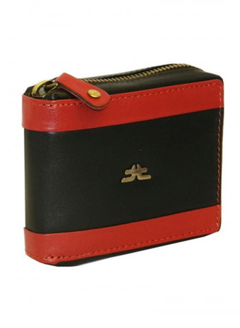 Genuine Designer Wallet With All Leather Zipper For More Secure Black