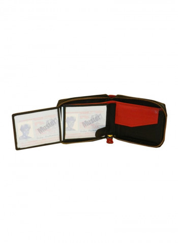 Genuine Designer Wallet With All Leather Zipper For More Secure Black