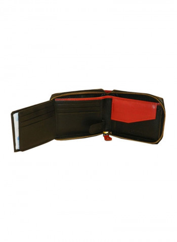 Genuine Designer Wallet With All Leather Zipper For More Secure Black