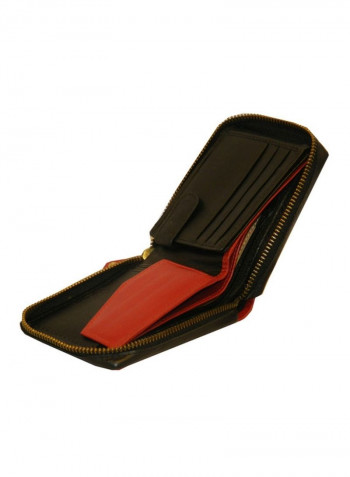 Genuine Designer Wallet With All Leather Zipper For More Secure Black
