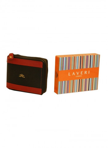 Genuine Designer Wallet With All Leather Zipper For More Secure Black
