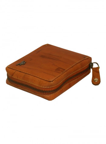 Genuine Designer Wallet With All Leather Zipper For More Secure Rust