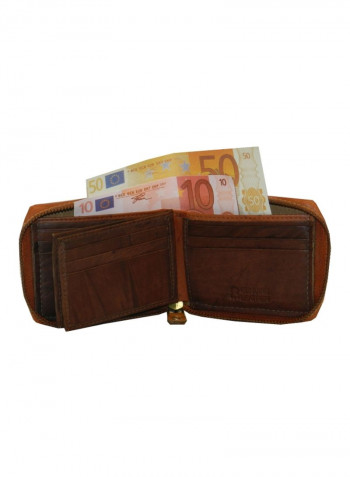 Genuine Designer Wallet With All Leather Zipper For More Secure Rust