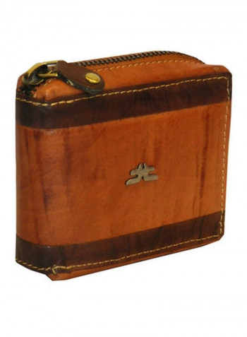 Genuine Designer  Wallet With All Leather Zipper For More Secure Rust