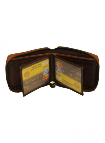 Genuine Designer  Wallet With All Leather Zipper For More Secure Rust