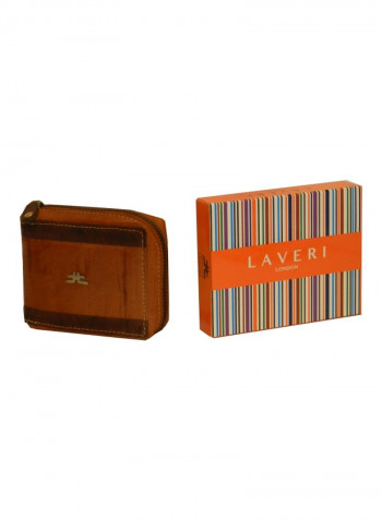Genuine Designer  Wallet With All Leather Zipper For More Secure Rust