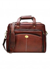 Leather Bag Fits 15.6 Inches Laptop Brown