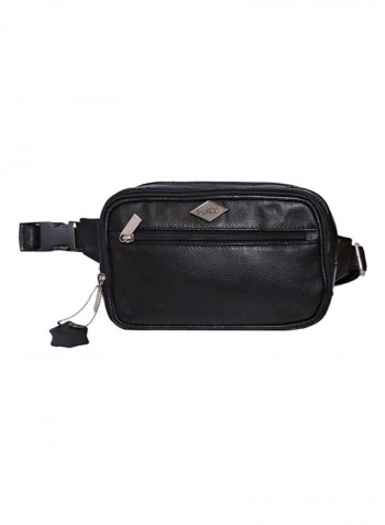 Zipper Closure Waistpack Black