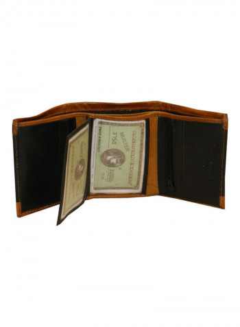 Designer Trifold Wallet Black/Brown