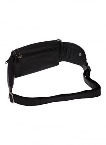 Zipper Closure Waistpack Black