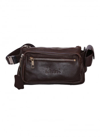 Zipper Closure Waistpack Brown