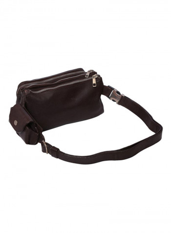Zipper Closure Waistpack Brown