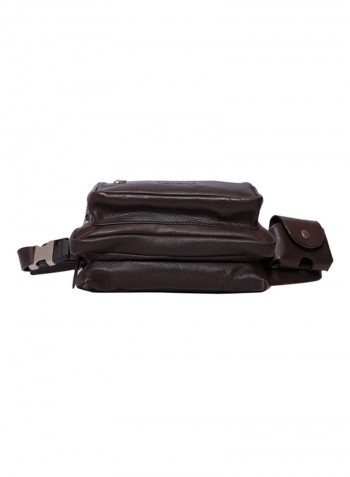 Zipper Closure Waistpack Brown