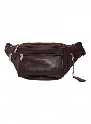 Zipper Closure Waistpack Brown