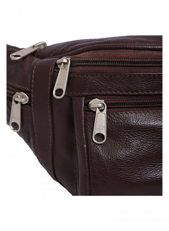 Zipper Closure Waistpack Brown