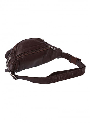 Zipper Closure Waistpack Brown