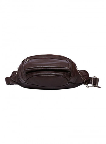 Zipper Closure Waistpack Brown