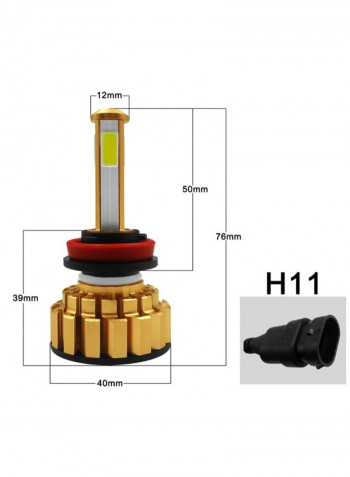 2-Piece H8/H9/H11 Car LED Headlight Bulb