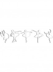 Bud Girl Mirror Decorative Wall Sticker Silver 60x90cm